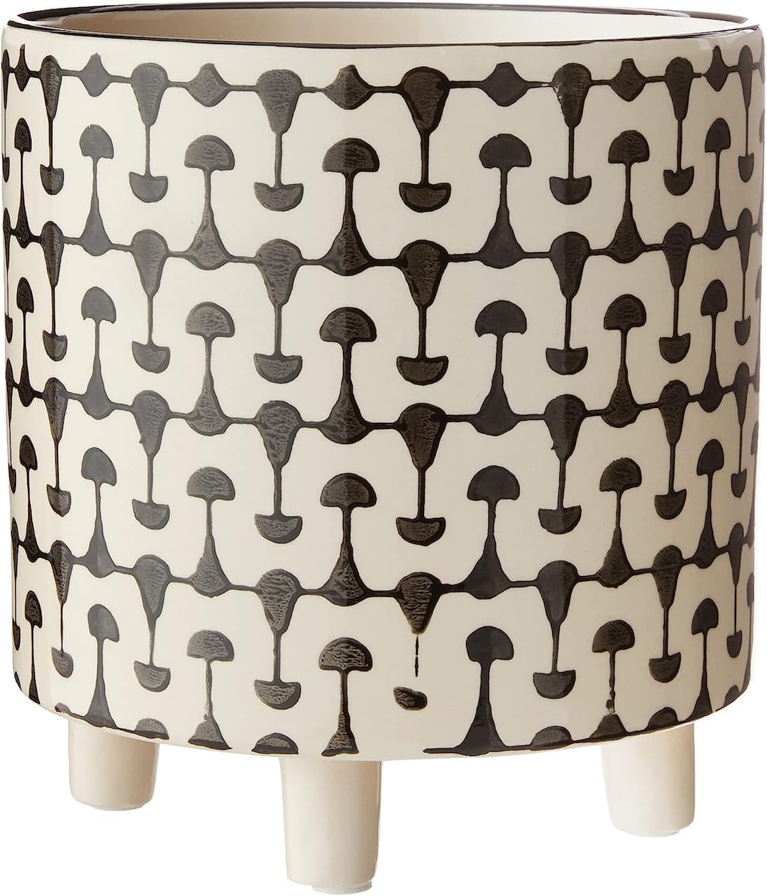 Hello Honey® 8" Footed Stoneware Planter with Abstract Print